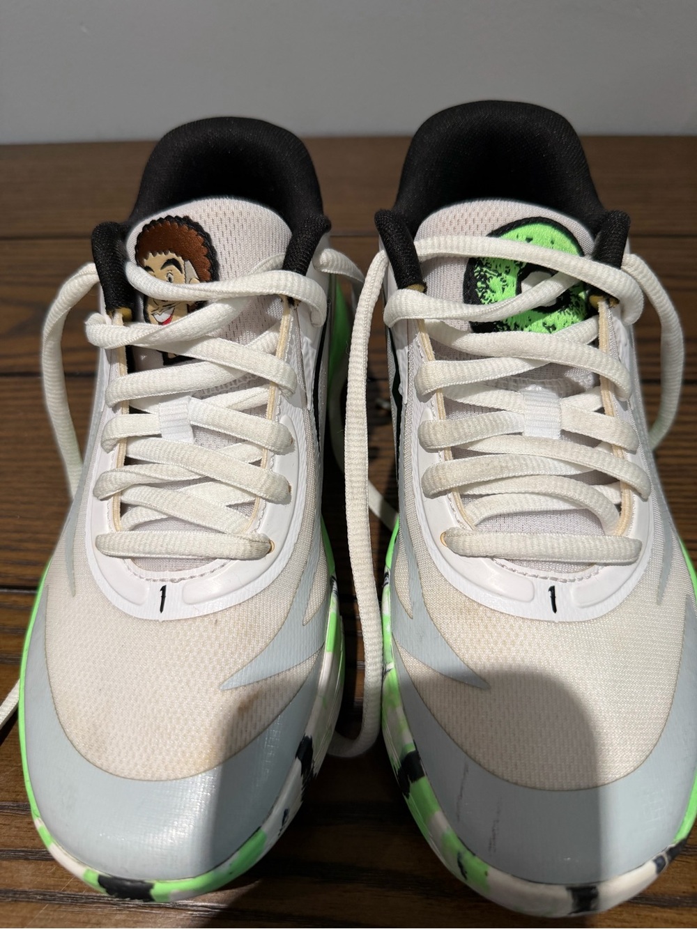 Puma Kids Sneakers White Black Lime Green
